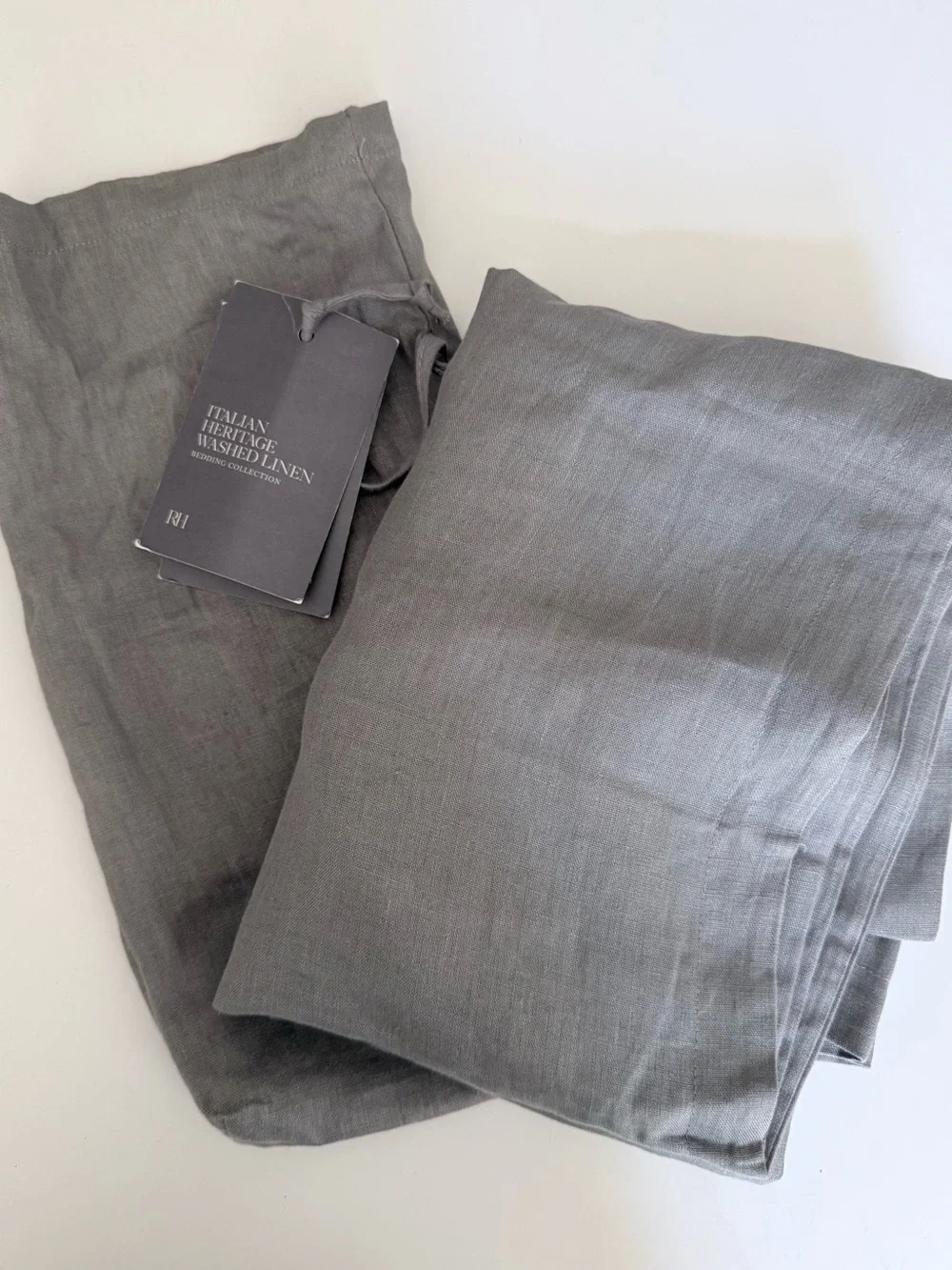 RH Italian Heritage Washed Linen Sham 28x34 Graphite Gray